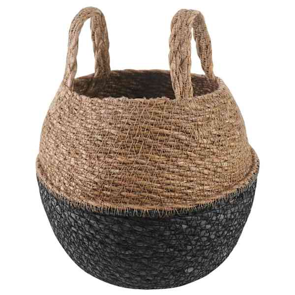 Lillepott 22 × 20 cm, 100% mererohi – must