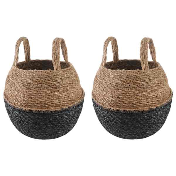 Lillepott 22 × 20 cm, 100% mererohi – must – 2 tk