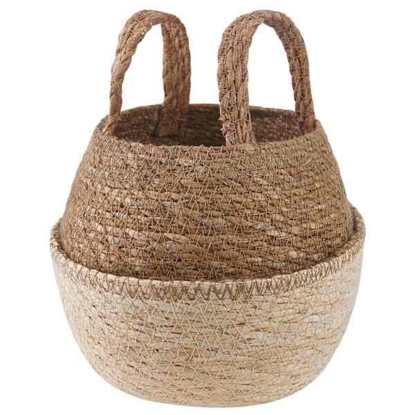 Lillepott 22 × 20 cm, 100% mererohi – valge