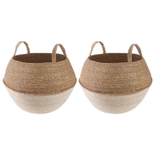 Lillepott 45 × 36 cm, 100% mererohi – valge – 2 tk