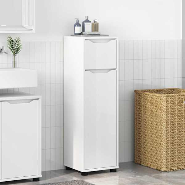 Vannitoa kapp Valge 30,5 × 30 × 101 cm Tehispuit