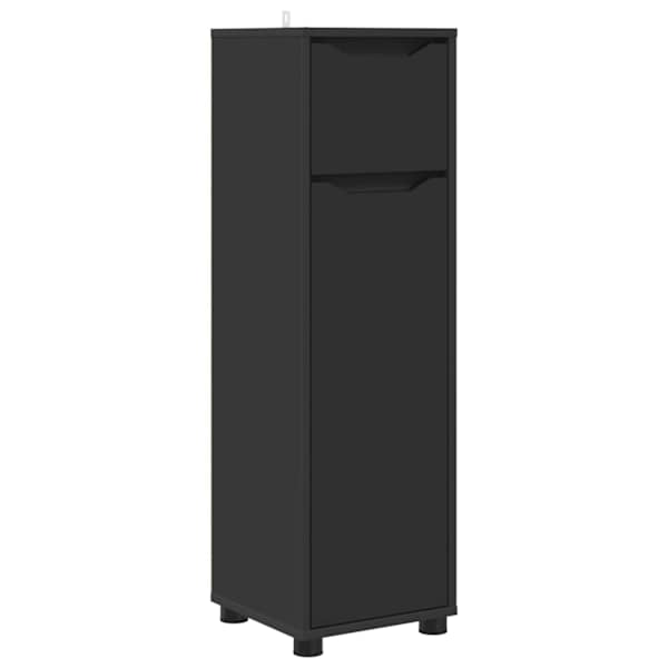 Vannitoa kapp Must 30,5 × 30 × 101 cm Tehispuit