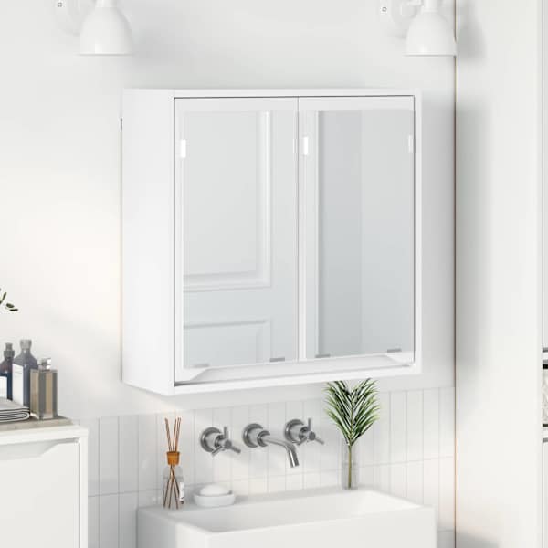 Vannitoa peeglikapp Valge 60 × 20 × 60 cm Tehispuit