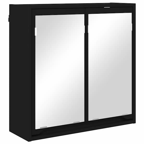 Vannitoa peeglikapp Must 60 × 20 × 60 cm Tehispuit