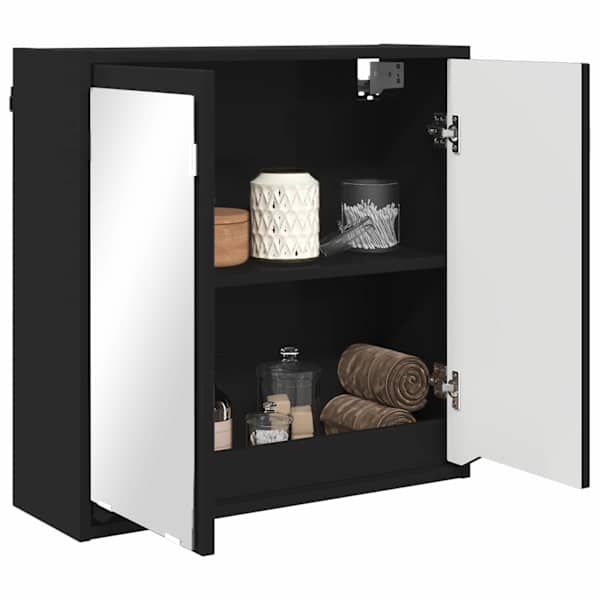 Vannitoa peeglikapp Must 60 × 20 × 60 cm Tehispuit