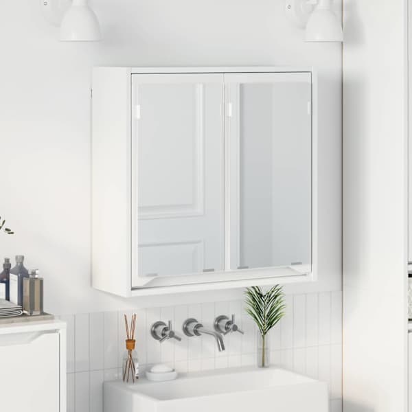Vannitoa peeglikapp Kergelt läikiv valge 60 × 20 × 60 cm