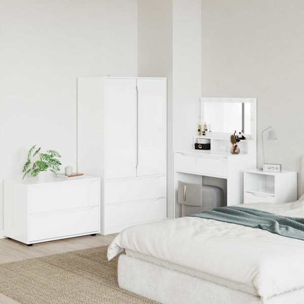 Hoiukapp 80 × 48 × 57 cm Tehispuit Kergelt läikiv valge