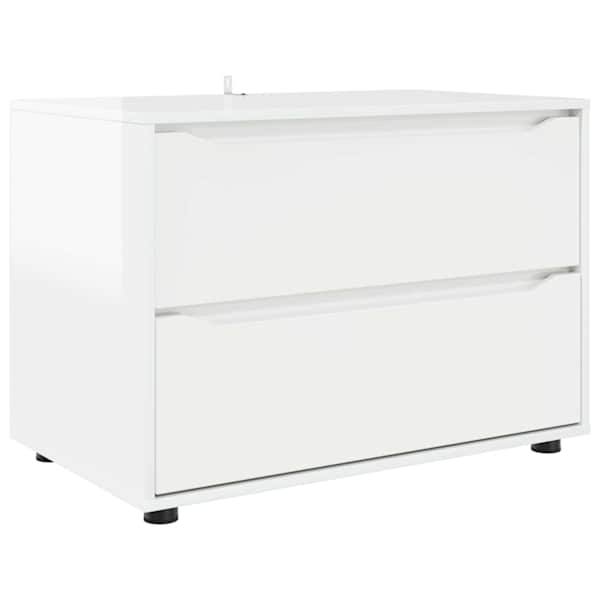 Hoiukapp 80 × 48 × 57 cm Tehispuit Kergelt läikiv valge