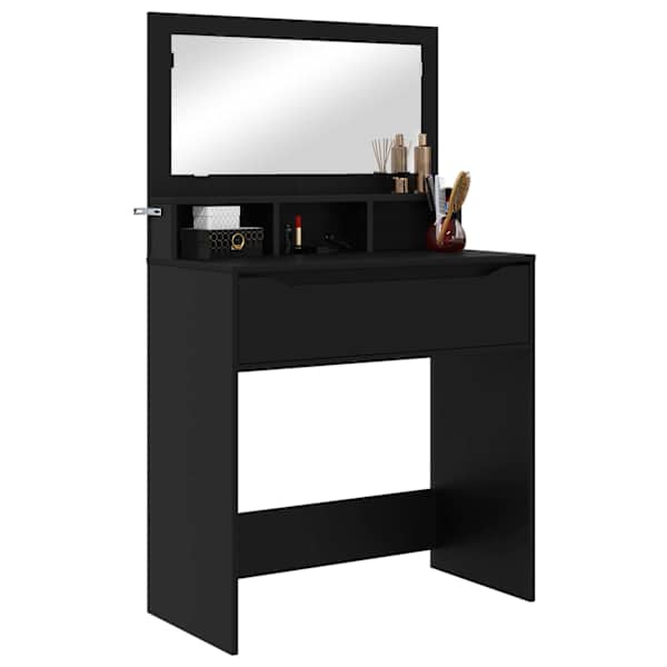 Magamistoa meikimislaudade Must 80 × 39,6 × 135 cm Tehispuit