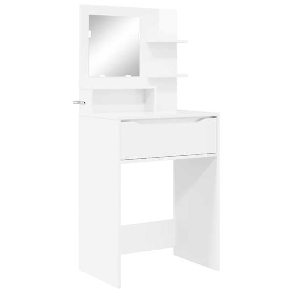 Magamistoa meikimislaudade Kõrgläikega valge 60 × 39,5 × 135 cm