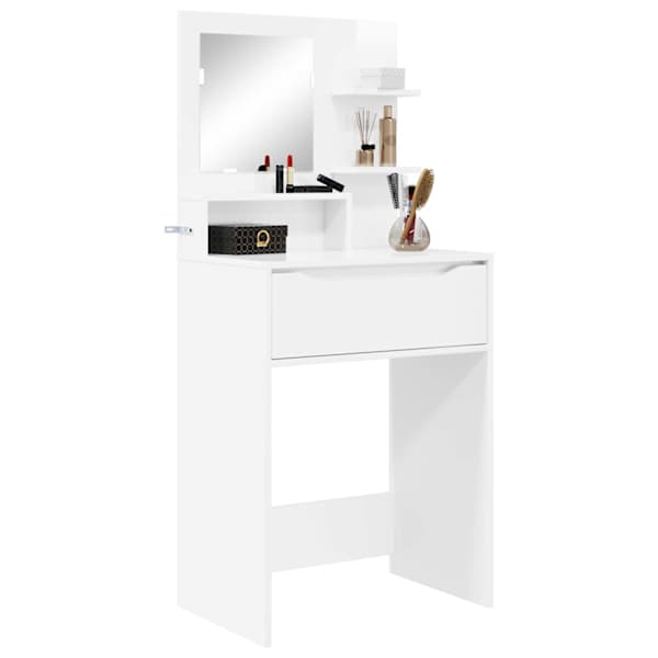 Magamistoa meikimislaudade Kõrgläikega valge 60 × 39,5 × 135 cm