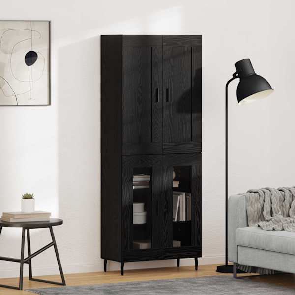 Kõrgushein 2 tk Must tamm 69,5 × 34 × 180 cm Tehispuit