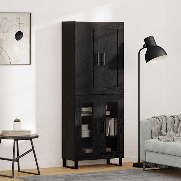 Kõrgushein 2 tk Must tamm 69,5 × 34 × 180 cm Tehispuit ja klaas