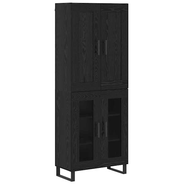 Kõrgushein 2 tk Must tamm 69,5 × 34 × 180 cm Tehispuit ja klaas