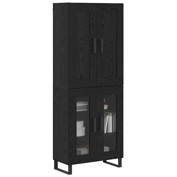 Kõrgushein 2 tk Must tamm 69,5 × 34 × 180 cm Tehispuit ja klaas