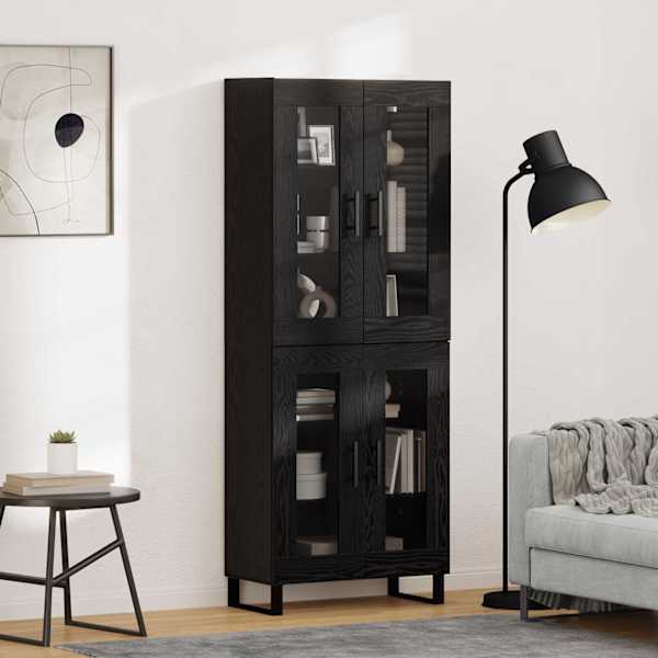 Kõrgushein 2 tk Must tamm 69,5 × 34 × 180 cm Tehispuit