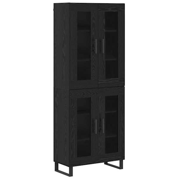 Kõrgushein 2 tk Must tamm 69,5 × 34 × 180 cm Tehispuit