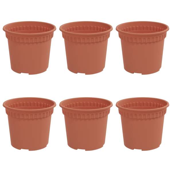 Lillepott 12,5 × 12,5 × 10 cm, plastmass – telliskivipunane – 6 tk