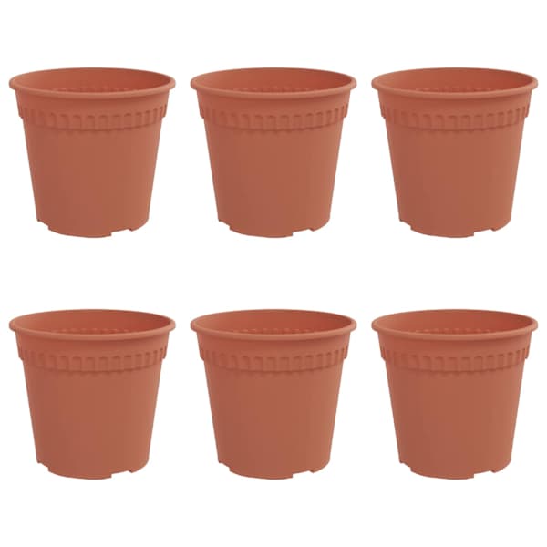 Lillepott 19 × 19 × 16,5 cm, plastmass – telliskivipunane – 6 tk
