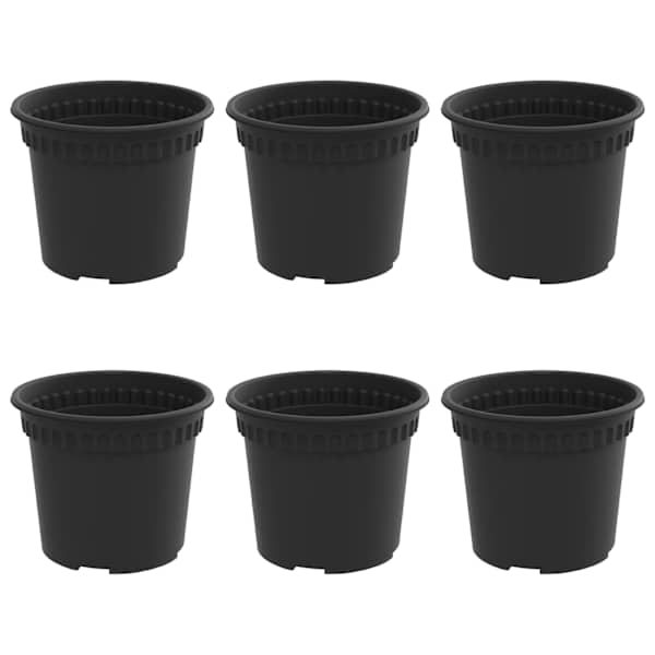 Lillepott 12,5 × 12,5 × 10 cm, plastmass – must – 6 tk