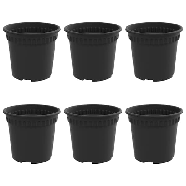 Lillepott 15 × 15 × 12 cm, plastmass – must – 6 tk