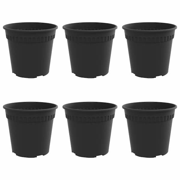 Lillepott 19 × 19 × 16,5 cm, plastmass – must – 6 tk