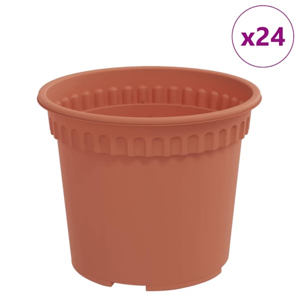 Lillepott 12,5 × 12,5 × 10 cm, plastmass – telliskivipunane – 24 tk