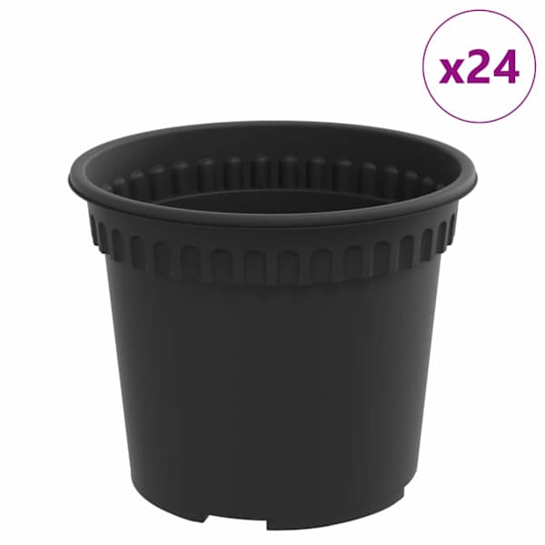 Lillepott 12,5 × 12,5 × 10 cm, plastmass – must – 24 tk