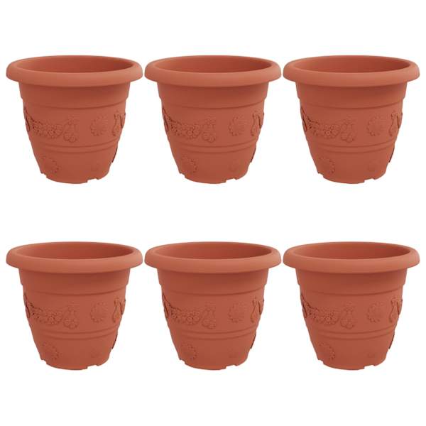 Lillepott 39 × 39 × 32 cm, plastmass – telliskivipunane – 6 tk