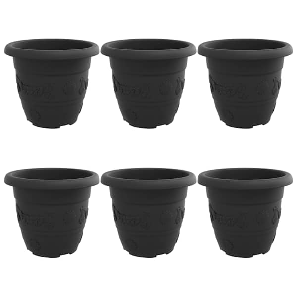 Lillepott 30 × 30 × 25 cm, plastmass – must – 6 tk