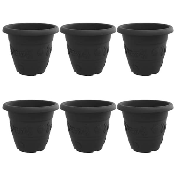 Lillepott 39 × 39 × 32 cm, plastmass – must – 6 tk