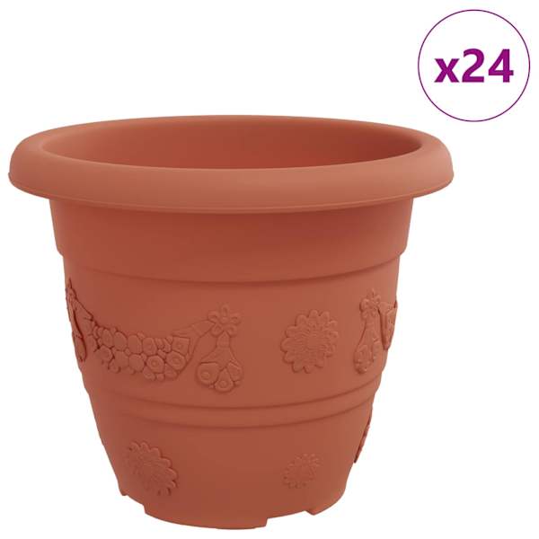 Lillepott 22 × 22 × 18 cm, plastmass – telliskivipunane – 24 tk