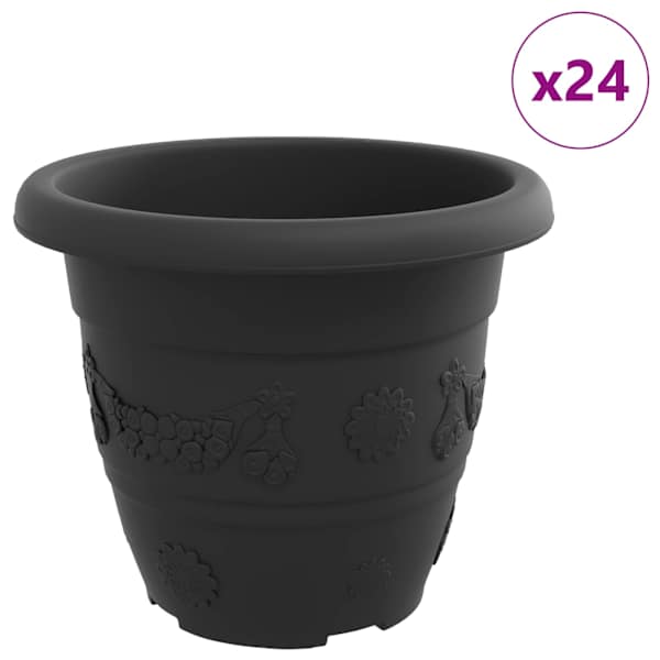 Lillepott 22 × 22 × 18 cm, plastmass – must – 24 tk