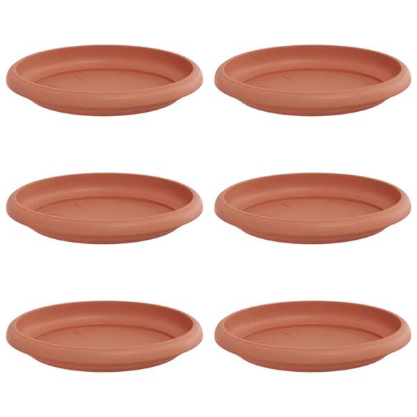 Lillepoti alus 14 × 14 × 2 cm, plastmass – telliskivipunane – 6 tk