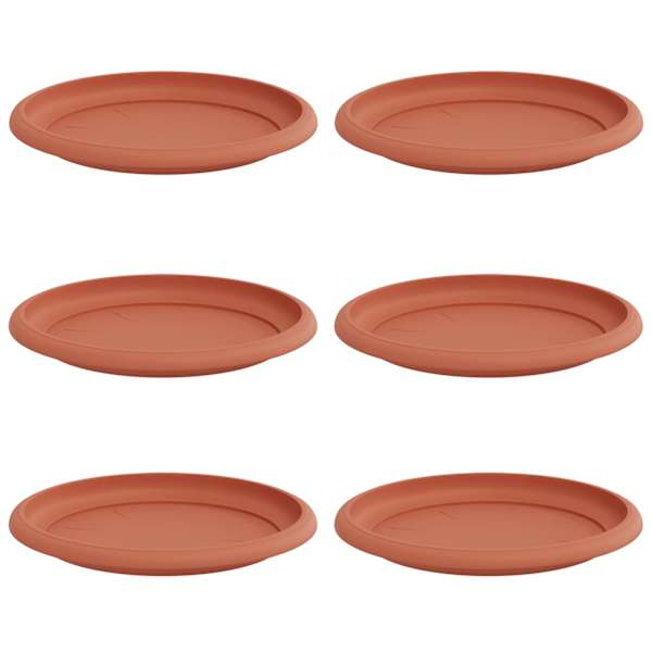 Lillepoti alus 17,5 × 17,5 × 2 cm, plastmass – telliskivipunane – 6 tk