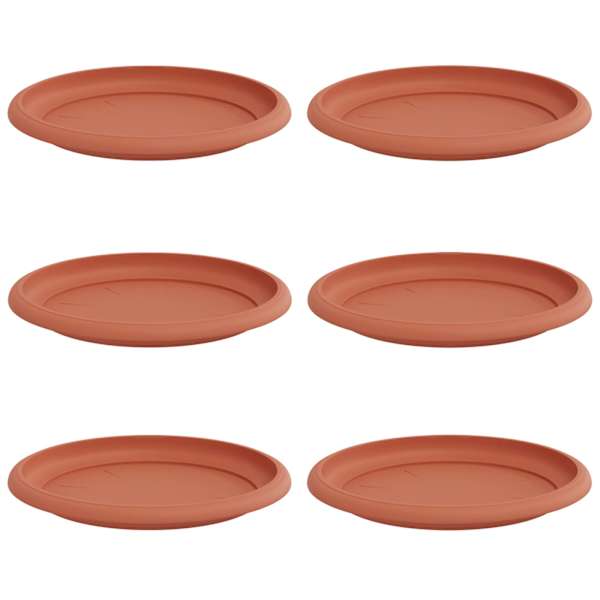 Lillepoti alus 19 × 19 × 2 cm, plastmass – telliskivipunane – 6 tk