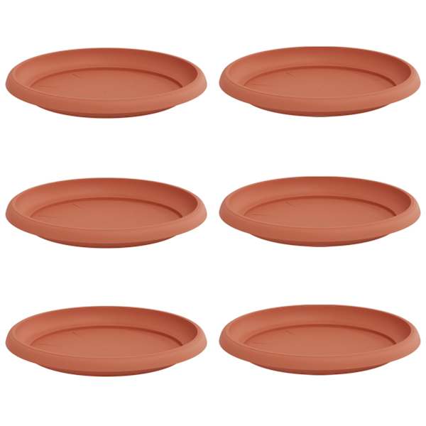 Lillepoti alus 21,5 × 21,5 × 2,5 cm, plastmass – telliskivipunane – 6 tk