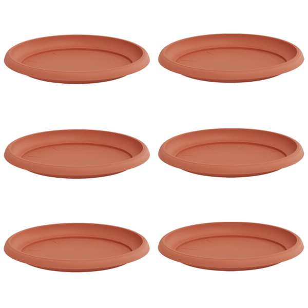 Lillepoti alus 23,5 × 23,5 × 2,5 cm, plastmass – telliskivipunane – 6 tk