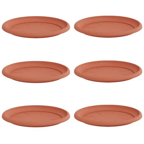 Lillepoti alus 27 × 27 × 2,5 cm, plastmass – telliskivipunane – 6 tk