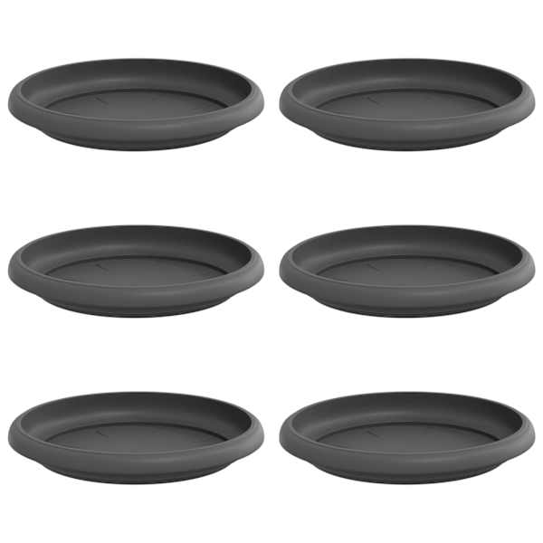 Lillepoti alus 15,5 × 15,5 × 2 cm, plastmass – must – 6 tk