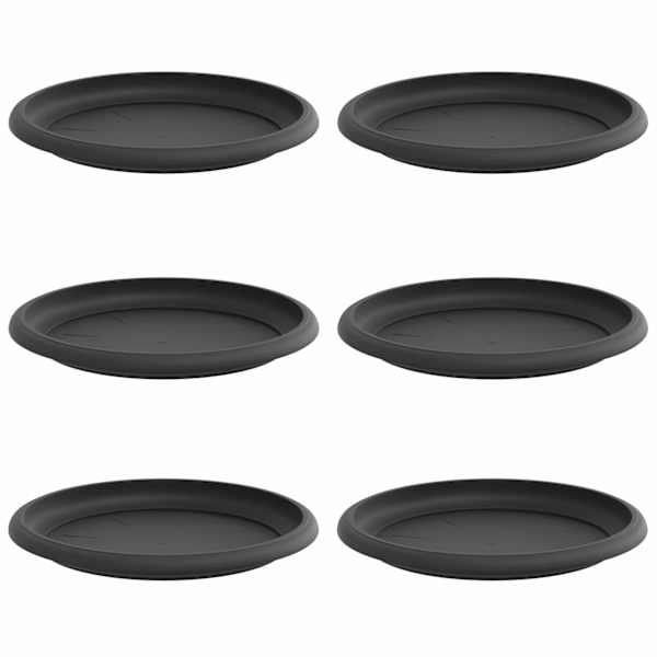 Lillepoti alus 17,5 × 17,5 × 2 cm, plastmass – must – 6 tk