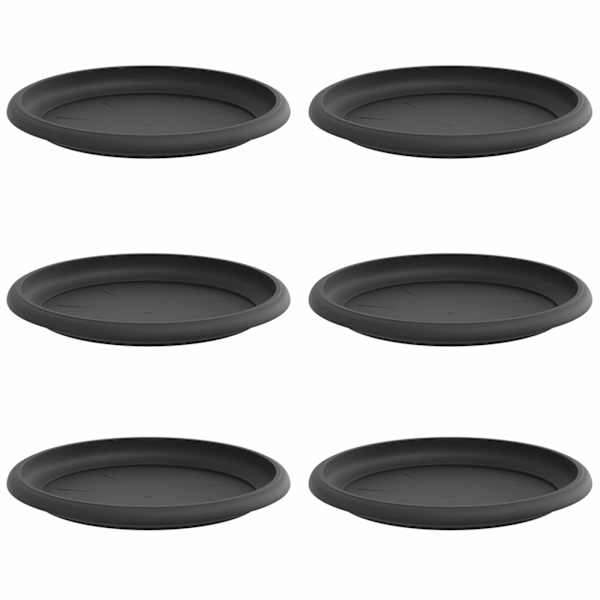 Lillepoti alus 19 × 19 × 2 cm, plastmass – must – 6 tk
