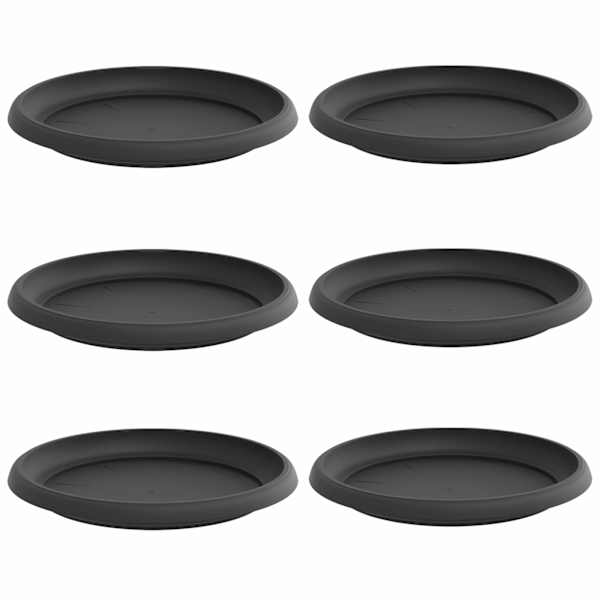Lillepoti alus 21,5 × 21,5 × 2,5 cm, plastmass – must – 6 tk