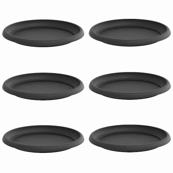 Lillepoti alus 23,5 × 23,5 × 2,5 cm, plastmass – must – 6 tk