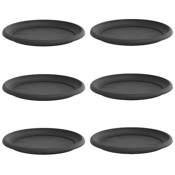 Lillepoti alus 27 × 27 × 2,5 cm, plastmass – must – 6 tk