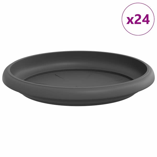 Lillepoti alus 14 × 14 × 2 cm, plastmass – must – 24 tk
