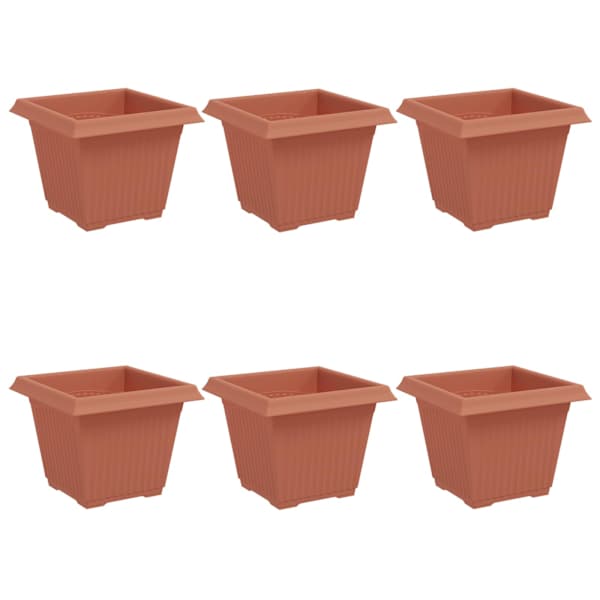 Lillepott 33 × 33 × 26 cm, plastmass – telliskivipunane – 6 tk
