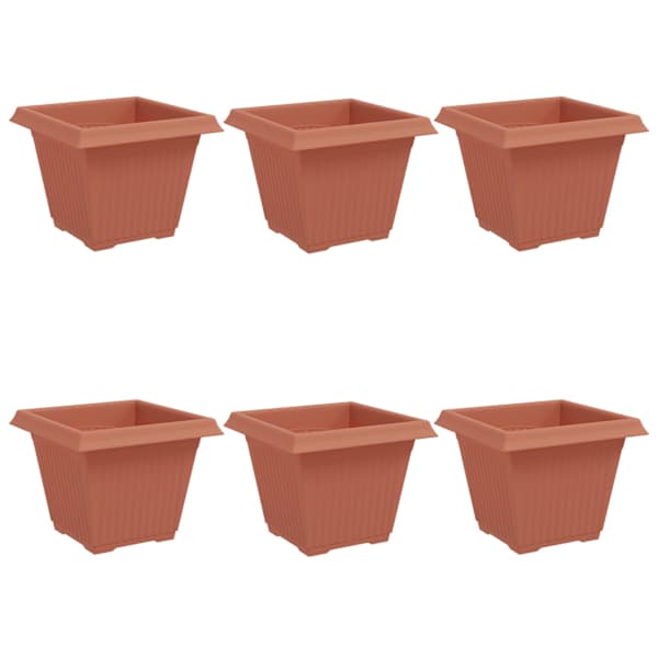 Lillepott 38 × 38 × 30 cm, plastmass – telliskivipunane – 6 tk