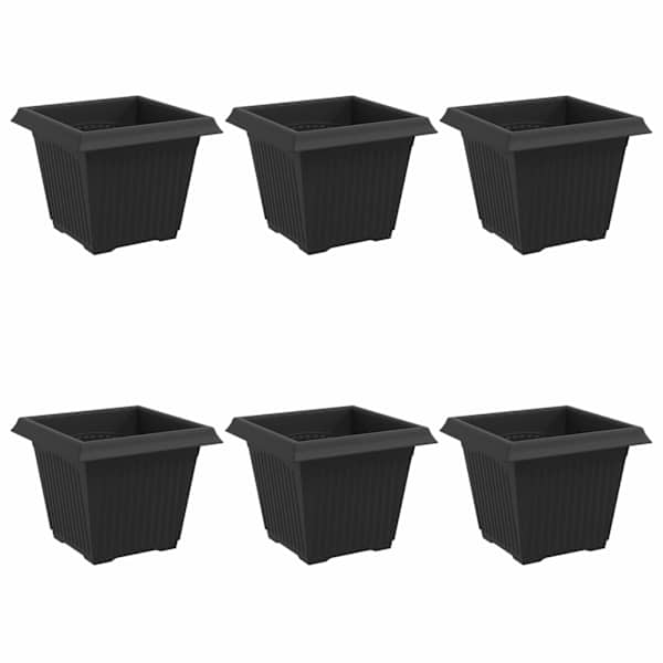 Lillepott 20 × 20 × 16 cm, plastmass – must – 6 tk