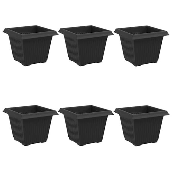 Lillepott 33 × 33 × 26 cm, plastmass – must – 6 tk